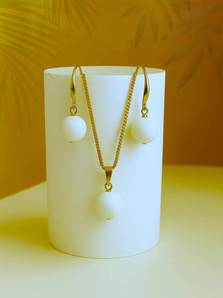 Natural Stone Beads Jewellery- White